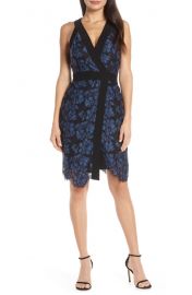 Harlyn Two-Tone Lace Surplice Cocktail Dress   Nordstrom at Nordstrom